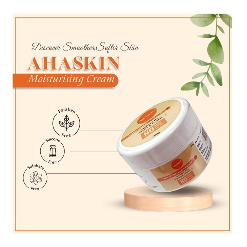 Ahaskin Moisturising Cream Enriched With Aloe Vera & Vitamin E, Free From Paraben, Silicone And Sulphate 100 g - Image 5